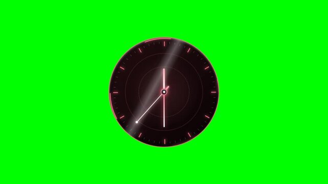 Modern Chronograph Clock Analog Watch Dial Green Screen