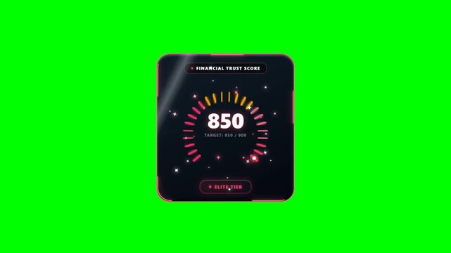 Neon Energy Score Ring Card Fitness Metric Green Screen