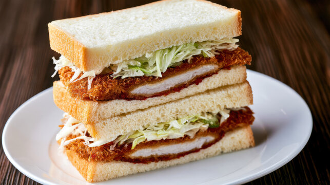 perfectly square katsu sando from a japanese convenience store