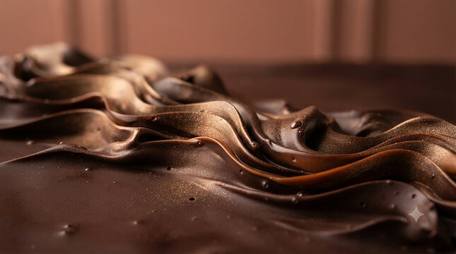 Rich Creamy Dark Chocolate Frosting Swirls Background for Gourmet Bakery Design