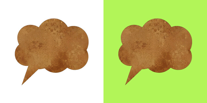 Textured brown speech bubble icon design element
