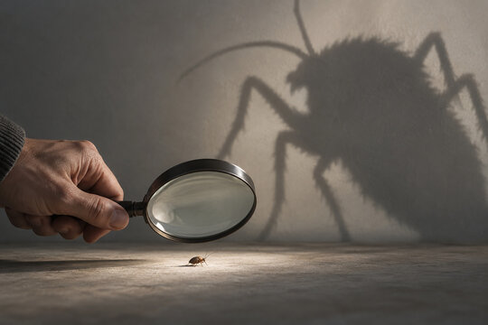 Tiny Bug Casts Giant Shadow Through Magnifying Glass