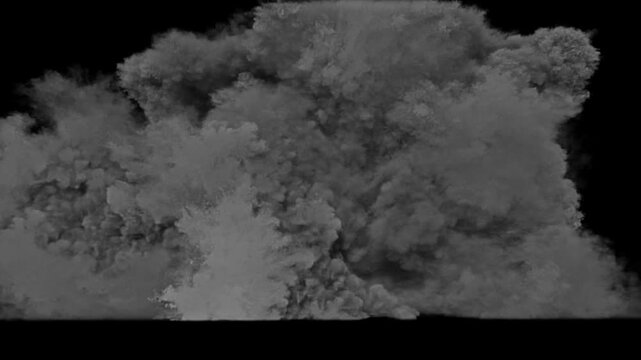 Powerful explosion creating a massive smoke cloud