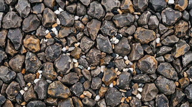 Natural Flint Stone Background and Pebble Texture