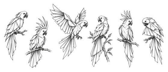 Fototapeta premium Hand Drawn Bird Illustration Collection
