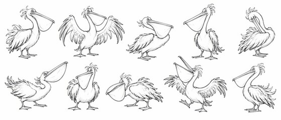 Fototapeta premium Hand Drawn Bird Illustration Collection