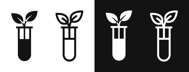 Fototapeta premium Plant in test tube biotech icon vector illustration