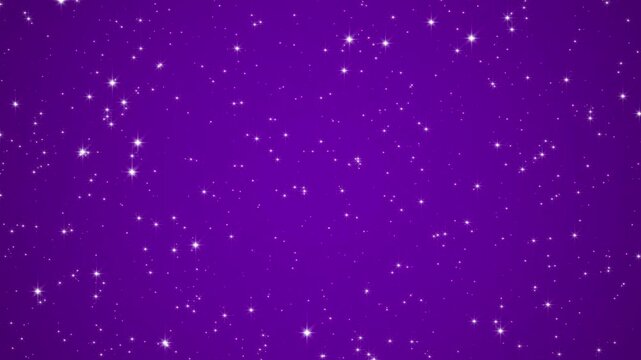 christmas and new year glitter pattern, shiny twinkle stars glittering and glowing on purple animation , starry holiday and valentine sale, social media motion background