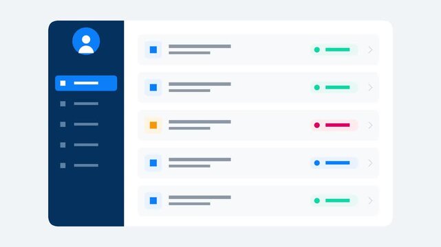 admin dashboard interface business management animation