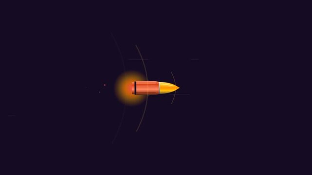 A single bullet flying through the air creating sonic shock wave effects.