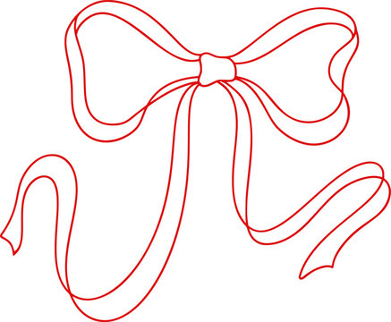 Red isolated vector ribbon bow vector illustration for presents Pink decorative symbol representing celebration tying and ornament