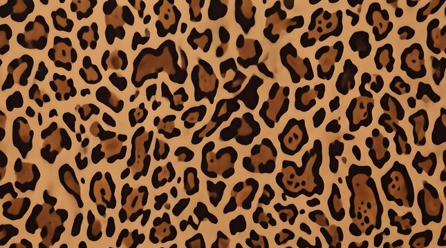 Seamless leopard print pattern featuring vibrant golden brown spots and classic wild animal fur texture for stylish fabric and fashion background design