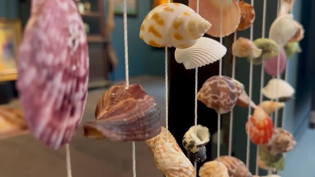 Seashell mobile hanging, handmade