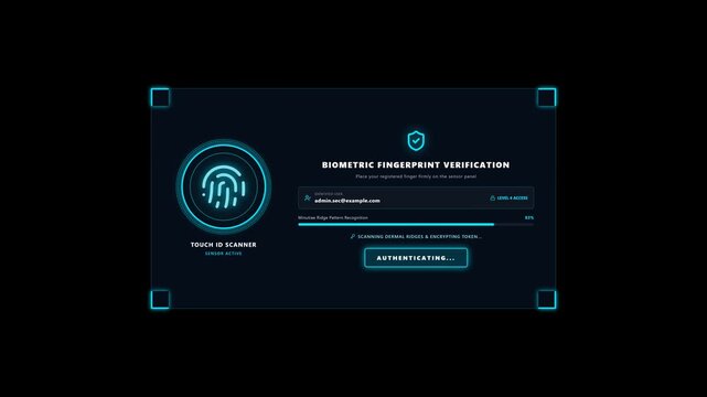 Biometric Fingerprint Scanner Interface Granting Secure Access