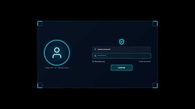 User identity login interface access granted animation