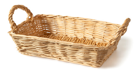 Obraz premium Wicker basket isolated on white background.