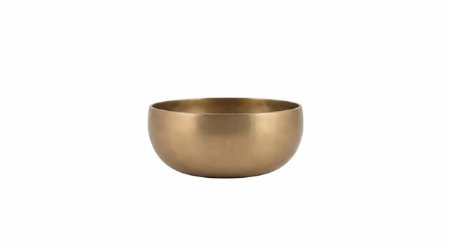 Tibetan singing bowl brass metal instrument for meditation, mindfulness and healing on white background