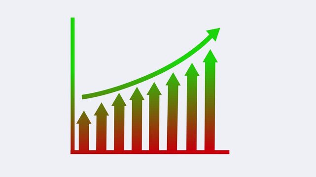 Financial Trend Visualization with Rising Revenue Bar Chart Animation