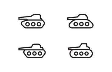 Fototapeta premium Tank, war, army icon military, destroyer, panzer icon symbol logo illustration,editable stroke, design style isolated on white