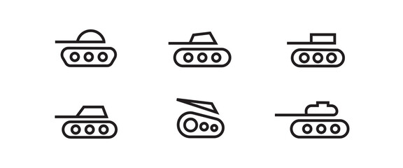 Fototapeta premium Tank, war, army icon military, destroyer, panzer icon symbol logo illustration,editable stroke, design style isolated on white