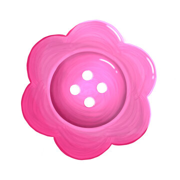 cute pink button isolated 