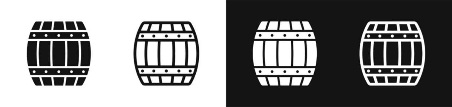 Beer barrel icon set vector illustration