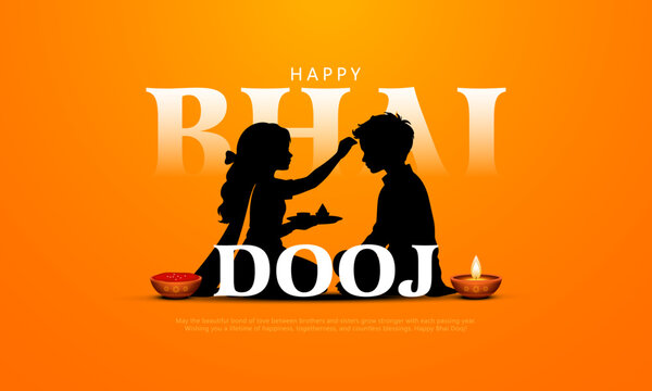 happy bhai dooj indian festival of brother and sister bond, vector illustration.