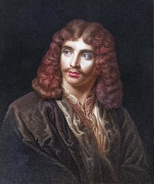 Jean Baptiste Poquelin Moliere 1622-1673, French comedy writer and actor. From the book Gallery of Portraits, published in 1833, Historical, digitally restored reproduction from a 19th century original, Record date not stated