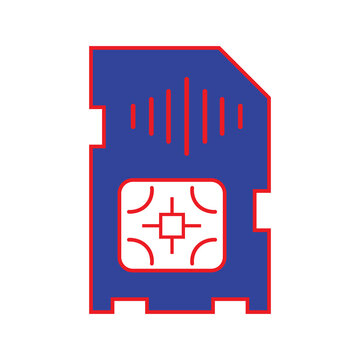 Micro SD Memory Card with Microchip Illustration
