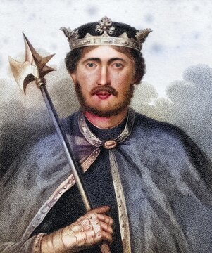 Richard I. alias Richard Lionheart English monarch 1157-1199, Richard I aka Richard The Lionheart English monarch 1157-1199 Engraved by Bocquet from the book A Catalogue of the Royal and Noble Authors published 1806, Historic, digitally restored reproduction from a 19th century original, Record date not stated