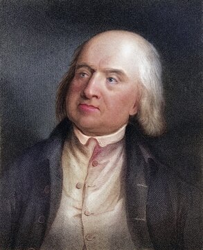 Jeremy Bentham 1748 to 1832 English philosopher economist and theoretical jurist, Historical, digitally restored reproduction from a 19th century original, Record date not stated