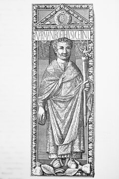 Anicius Manlius Severinus Boethius, born around 480/485, a late Roman scholar, politician, Neoplatonic philosopher and theologian, digitally restored reproduction of a 19th century original