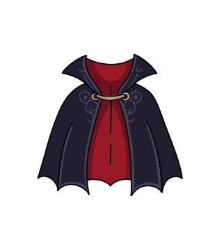 Gothic vampire cape or cloak with high collar vector design