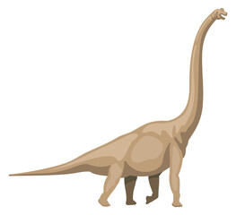 A large dinosaur is walking on a white background © MicroOne