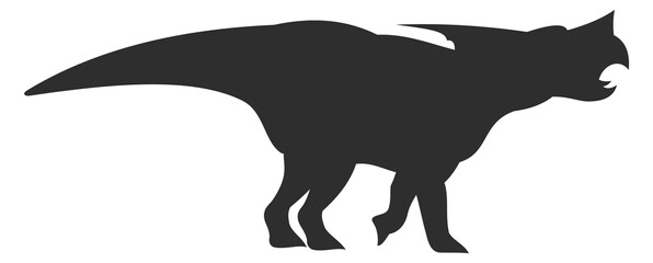 A large dinosaur is walking across a white background © MicroOne