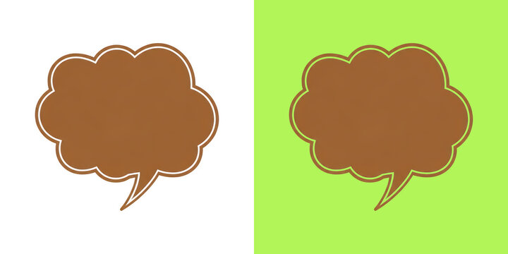 Brown cloud shaped speech bubble graphic resources