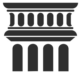 A building with four pillars and a large archway © MicroOne