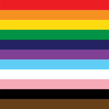 LGBTQ+ Pride Flag Vector Striped Design Background.