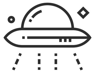 Fototapeta premium A black and white drawing of a UFO