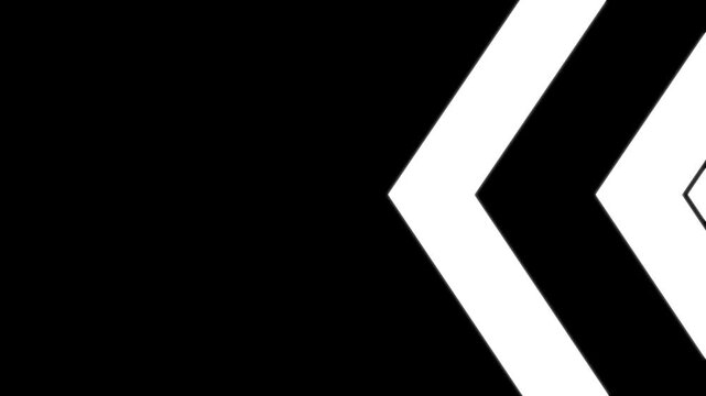 Abstract black and white chevron pattern motion background, seamless looping geometric animation for modern projects