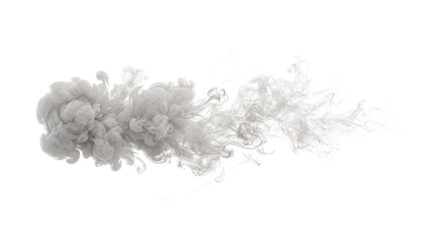 White smoke cloud drifting left against isolated on transparent background © PNG Studio 99