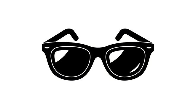 Black and white sunglasses with dark lenses on plain background for summer fashion and eye protection.