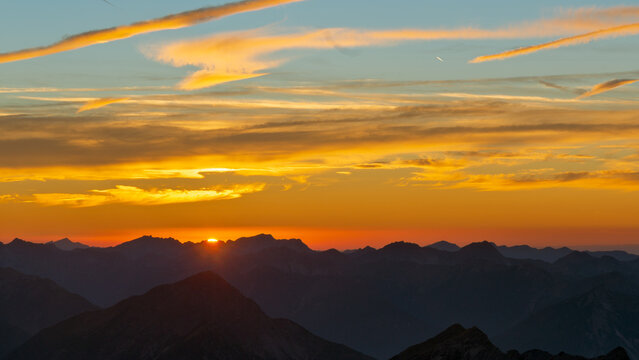 sunset over the mountains