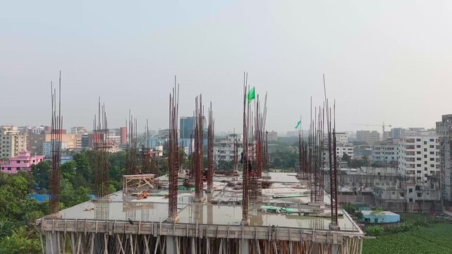 Aerial View of Urban Building Under Construction