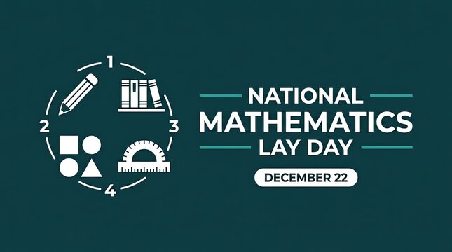National mathematics day celebration banner with icons with date december celebration calculations illustration mathematical illustrative educational anniversary iconography promotional books