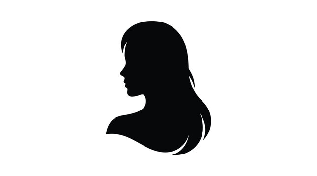 Woman s head silhouette against a white background a simple profile depiction