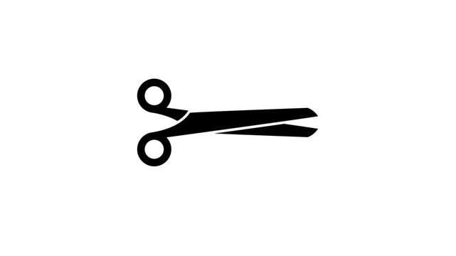 Minimalist scissors icon animation: cutting motion for creative projects motion cutting craft