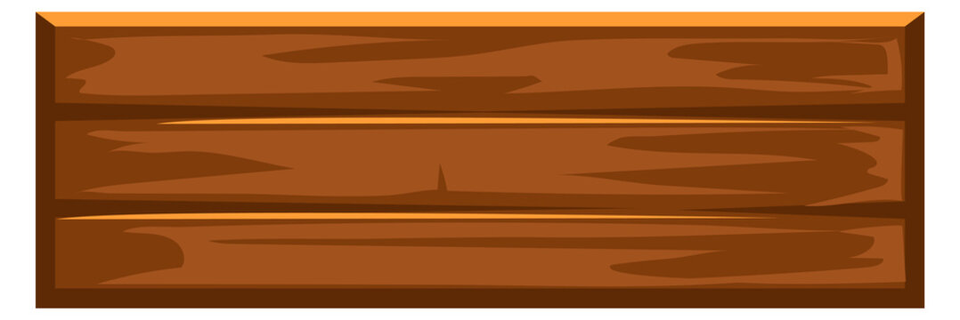 Wooden plank cartoon panel. Rustic panel signboard