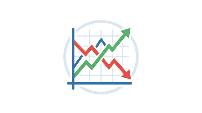 Business Financial Growth and Decline Data Analysis Line Chart Icon