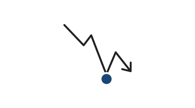 Business graph showing market decline and stock price falling down